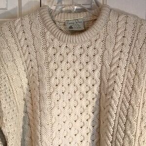 Irish Fisherman’s Cream Cable Knit Fisherman’s Sweater